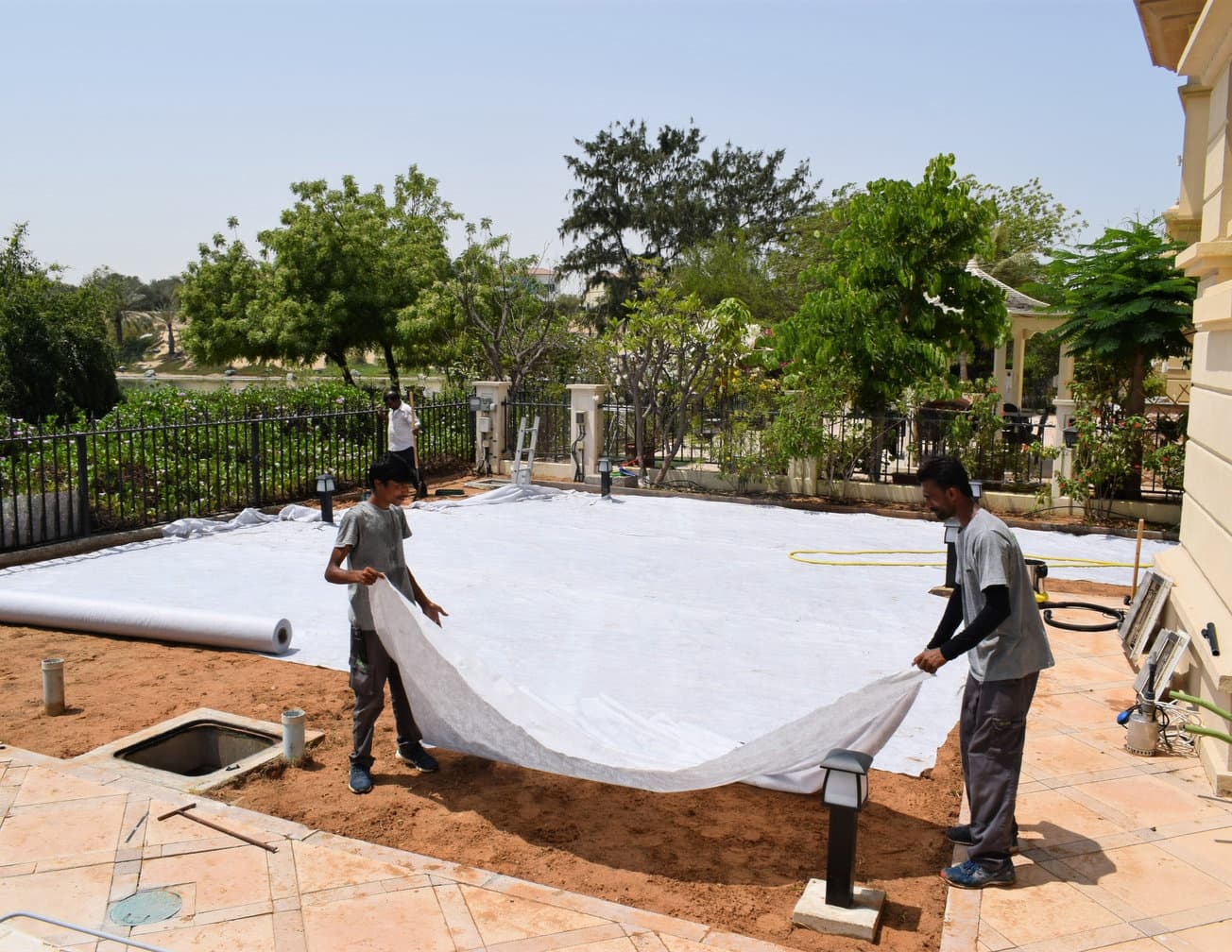 Weed membrane installation