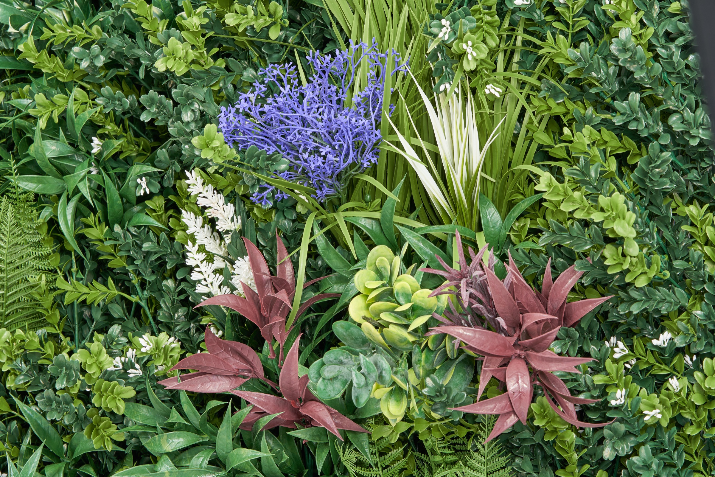 Mazewall panel texture and plant variety